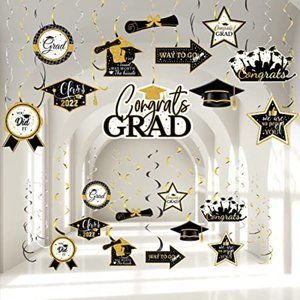 2/$12 💥🆕 30 Pieces Graduation Hanging Swirl Party Decorations | 1029